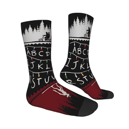 Christmas Things Lights Classic Theme Design Socks Merch for Sports Wear Sweat Absorbing Crew Socks