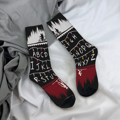 Christmas Things Lights Classic Theme Design Socks Merch for Sports Wear Sweat Absorbing Crew Socks