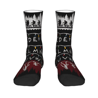 Christmas Things Lights Classic Theme Design Socks Merch for Sports Wear Sweat Absorbing Crew Socks